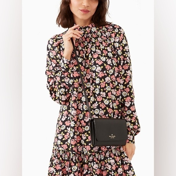 KATE SPADE NEW YORK DANA WALLET ON A STRING. Black PVC Nwt - Picture 7 of 12